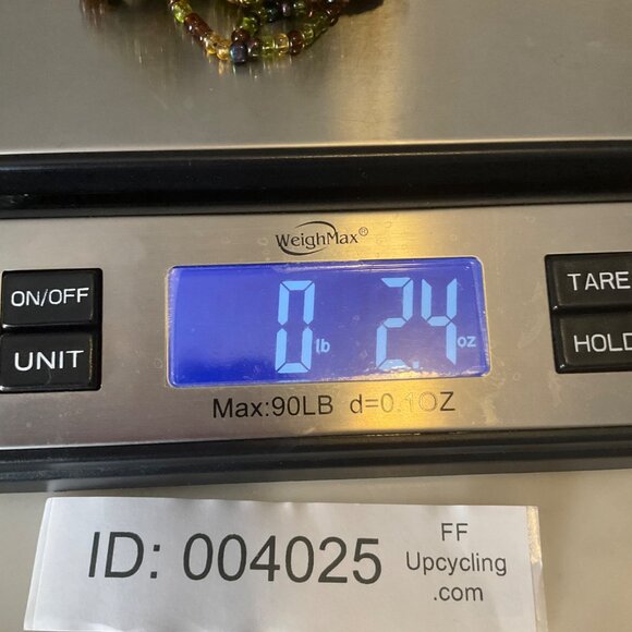 New Artisan Handmade Beaded Necklace Iridescent Green Tones Beads Chunky - Picture 10 of 10